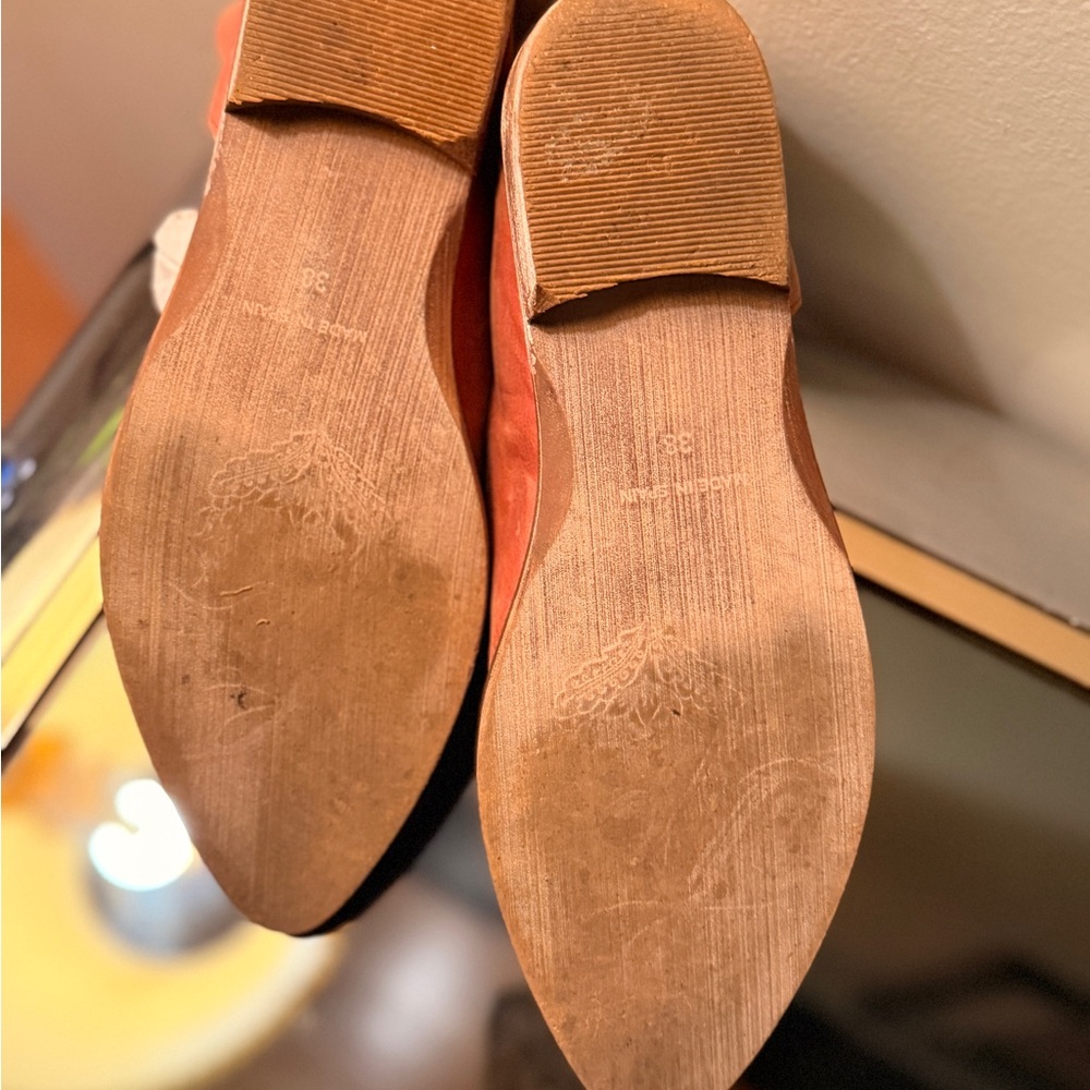 Free People Women’s Rust Leather Cut Out Royale Loafers - Picture 5 of 6